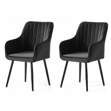 Hanah Home Nova Black and Black étkezőszék szett, 2 db, fekete bútor