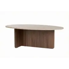  Hanah Home Orba dohányzóasztal, Travertine Venezia Walnut - Travertine, Venezia Walnut bútor