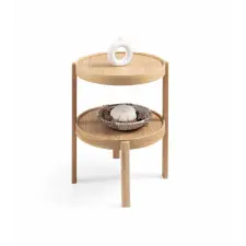  Hanah Home Side Table Oak Milan Yuvarlak 45 - Oak bútor