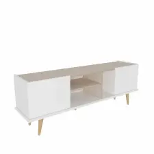  Hanah Home TV-állvány fehér bézs Ekvador - Fehér, bézs bútor