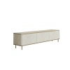 Hanah Home TV Stand Travertine Gold Imaj - Travertine, Gold