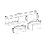  Hanah Home TV Stand Travertine Warm Oak Nest - Travertine, Warm Oak