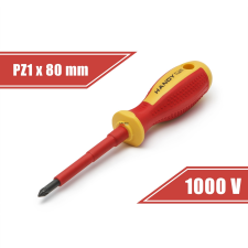 Handy (10571) szigetelt csavarhúzó, PZ1x80 mm, 1000V-ig barkácsolás, csiszolás, rögzítés