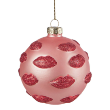 HANG ON üveg karácsonyfadísz, csók O 8 cm karácsonyfadísz