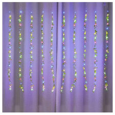  Hangulatos, 3x2m-es karácsonyi fényfüzér levelekkel és színes fénnyel – 220 V (BBV) karácsonyfa izzósor