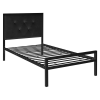  Hanna fém ágykeret, fekete, 90×200 cm, dekoratív fej- és lábtámlával, fém ágyráccsal, 150 kg teherbírás, stabil és elegáns kivitel