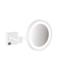 Hansgrohe AddStoris Borotválkozótükör LED világítással matt fehér 41790700 fürdőszoba kiegészítő