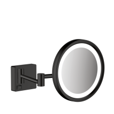 Hansgrohe AddStoris Borotválkozótükör LED világítással matt fekete 41790670 fürdőszoba kiegészítő