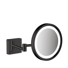 Hansgrohe AddStoris Borotválkozótükör LED világítással matt fekete 41790670 fürdőszoba kiegészítő