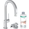 Hansgrohe Aqittura M91 Vízszűrős konyhai csaptelep 210, kihúzható zuhanyfejjel, 1jet, indulókészlet króm 76801000