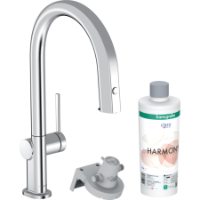 Hansgrohe Aqittura M91 Vízszűrős konyhai csaptelep 210, kihúzható zuhanyfejjel, 1jet, indulókészlet króm 76801000 csaptelep