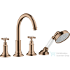 Hansgrohe AXOR MONTREUX 4 üléses épített peremre szerelhető kádtöltő csaptelep,polírozott vörös arany hatású 16544300