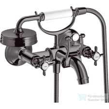 Hansgrohe AXOR MONTREUX kádtöltő csaptelep zuhanyszettel,polírozott fekete króm 16540330 csaptelep