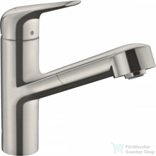 Hansgrohe FOCUS M42 mosogató csaptelep kihúzható fejjel,S-Box, nemesacél felület 71829800 csaptelep