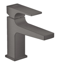 Hansgrohe Metropol egykaros mosdócsaptelep normál fogantyú 100 Push-Open lefolyóval szálcsiszolt fekete csaptelep