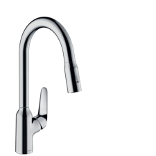 Hansgrohe Mosogató csaptelep Hansgrohe Focus kihúzható zuhannyal, 2 áram króm 71820000 csaptelep