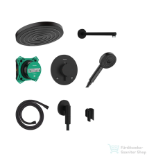 Hansgrohe PULSIFY S termosztátos falsík alatti zuhanyrendszer, matt fekete 24624670 csaptelep