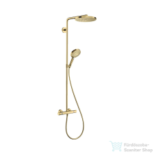 Hansgrohe RAINDANCE S Showerpipe 240, 1jet, Ecosmart+ termosztátos zuhanyrendszer, polírozott arany hatású 28825990 csaptelep