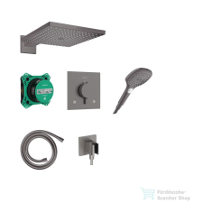 Hansgrohe RANIDANCE E termosztátos falsík alatti zuhanyrendszer, szálcsiszolt fekete króm 24623340 csaptelep