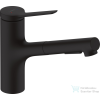 Hansgrohe ZESIS M33 150 mosogató csaptelep kihúzható zuhanyfejjel,2 jet,sBox,matt fekete 74821670
