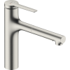 Hansgrohe Zesis M33 Egykaros konyhai csaptelep 160, kihúzható kifolyóval, 2 jet, sBox light nemesacél felület 74804800
