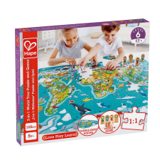 Hape PUZZLE 2 AZ 1-BEN A VILÁG KÖRÜL puzzle, kirakós