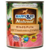  Happy&amp;Fit Natural Dog Konzerv Marha &amp; Pulyka Áfonyával &amp; Sáfrányolajjal 800g