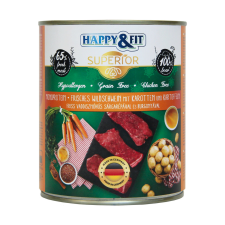 Happy&Fit Superior Konzerv Kutyáknak (Vaddisznó, Sárgarépa és Burgonya) - 800 g kutyaeledel