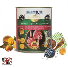  Happy&amp;FitSuperior Dog konzerv Friss marhahús, mangóval, áfonyával 800g kutyaeledel