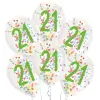  Happy Birthday 21 Droplets konfettivel töltött léggömb, lufi 6 db-os 11 inch (27,5 cm)