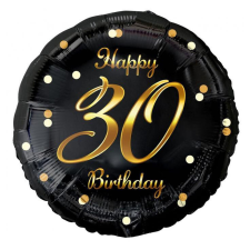 Happy Birthday 30 B&C Gold fólia lufi 36 cm party kellék
