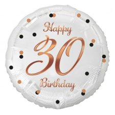 Happy Birthday 30 B&C White fólia lufi 36 cm party kellék