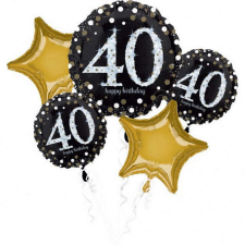  Happy Birthday 40 Fólia lufi 5 db-os szett party kellék