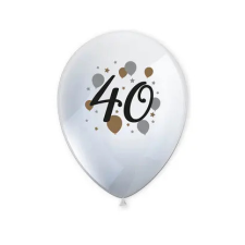  Happy Birthday 40 Milestone léggömb, lufi 6 db-os 11 inch (27,5 cm) party kellék
