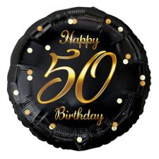Happy Birthday 50 B&C Gold fólia lufi 36 cm party kellék