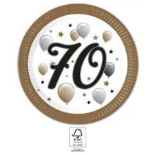  Happy Birthday 70 Milestone papírtányér 8 db-os 23 cm FSC party kellék