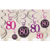  Happy Birthday 80 Szalag dekoráció 12 db-os szett