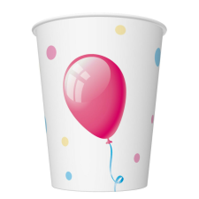 Happy Birthday Cake with Balloons papír pohár 8 db-os 250 ml party kellék