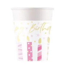  Happy Birthday Candles papír pohár 8 db-os 200 ml FSC party kellék