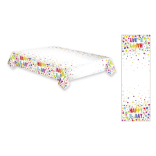  Happy Birthday Dots papír asztalterítő 120x180 cm lakástextília