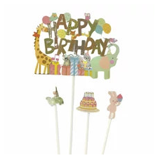  Happy Birthday felírat állatokkal party kellék