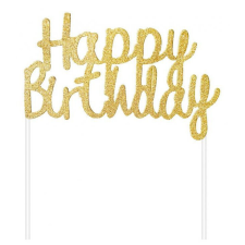 Happy Birthday Gold torta dekoráció party kellék
