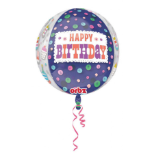 Happy Birthday Gömb Fólia lufi 40 cm party kellék