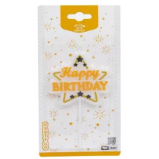 Happy Birthday gyertya csillagalakú 1 db, 14 cm party kellék
