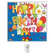 Happy Birthday Kokliko szalvéta 20 db-os 33x33 cm FSC party kellék