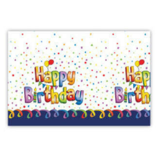 Happy Birthday Multicolor műanyag asztalterítő 120x180 cm party kellék