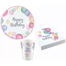 Happy Birthday Pastel party szett 36 db-os party kellék