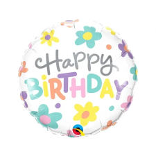  Happy Birthday Retro Daisies fólia lufi 46 cm party kellék