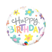  Happy Birthday Retro Daisies fólia lufi 46 cm party kellék