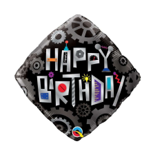  Happy Birthday Robot Cogwheels fólia lufi 46 cm party kellék